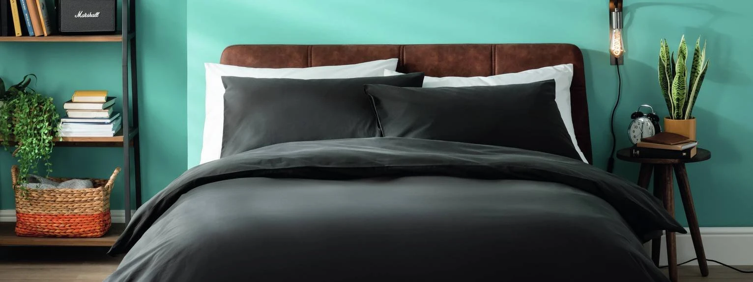 Habitat Stonewashed Cotton Plain Charcoal Bedding Set-Double 4 Habitat Stonewashed Cotton Plain Charcoal Bedding Set-Double - Image 2