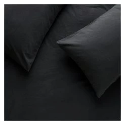 Habitat Stonewashed Cotton Plain Charcoal Bedding Set-Double 10 Habitat Stonewashed Cotton Plain Charcoal Bedding Set-Double -Habitat shop 8829427 R Z004A