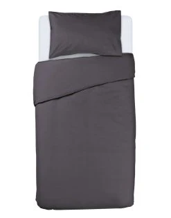Habitat Cotton Rich Plain Charcoal Bedding Set - Single