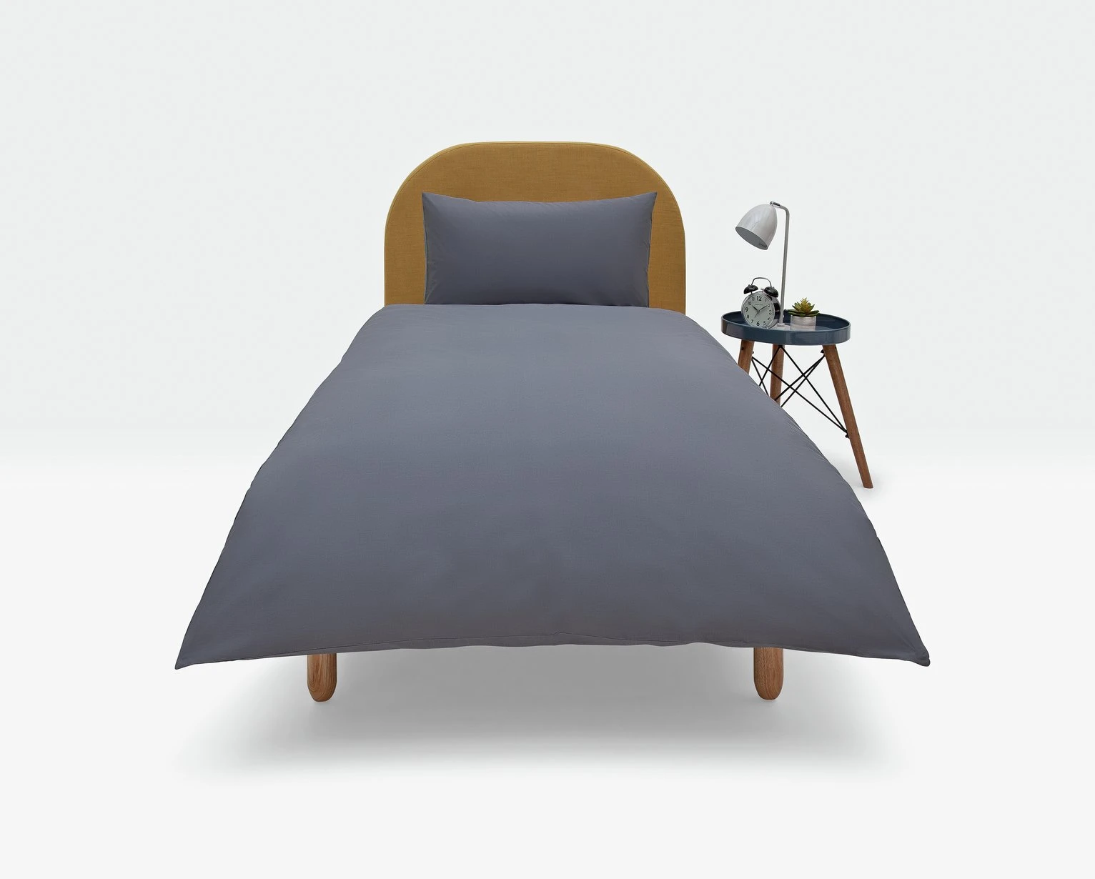 Habitat Cotton Rich Plain Charcoal Bedding Set - Single 6 Habitat Cotton Rich Plain Charcoal Bedding Set - Single - Image 4