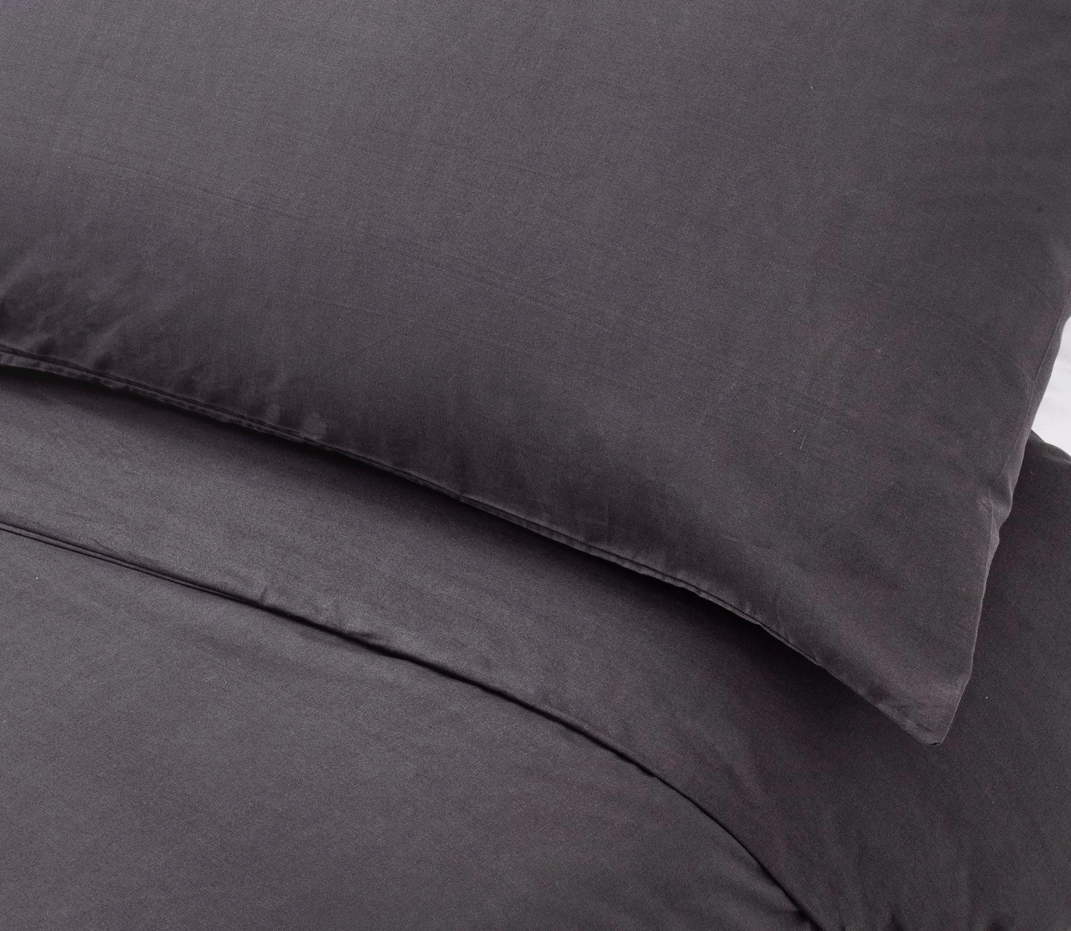 Habitat Cotton Rich Plain Charcoal Bedding Set - Single 4 Habitat Cotton Rich Plain Charcoal Bedding Set - Single - Image 2