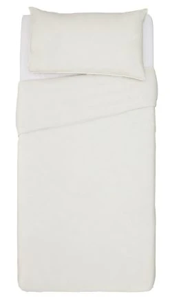 Habitat Cotton Rich Plain Cream Bedding Set - Single