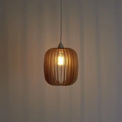 Habitat Achille Wooden Pendant Light - Natural -Habitat shop 8874812 R Z002C