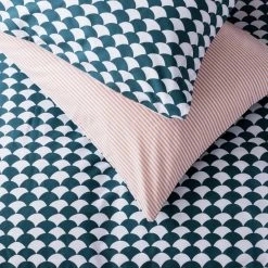 Habitat Cotton Scallop Teal Reversible Bedding Set - Double -Habitat shop 8985684 R Z003A