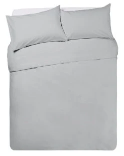 Habitat Cotton Anti Microbial Dove Grey Bedding Set-Kingsize