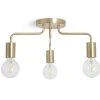 Habitat Rayner Steel 3 Light LED Flush Ceiling Light - Brass 2 Habitat Rayner Steel 3 Light LED Flush Ceiling Light - Brass -Habitat shop 9048946 R Z001A