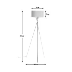 Habitat Tripod Floor Lamp - Grey And Chrome -Habitat shop 9132742 R Z001E
