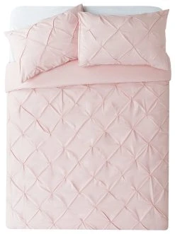 Habitat Hadley Pintuck Blush Pink Bedding Set - Double -Habitat shop 9161397 R Z002A