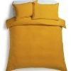 Habitat Stonewashed Cotton Plain Mustard Bedding Set -Double -Habitat shop 9189252 R Z001A