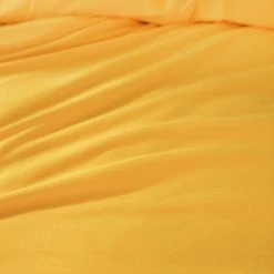 Habitat Stonewashed Cotton Plain Mustard Bedding Set -Double -Habitat shop 9189252 R Z003C