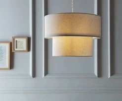 Habitat 2 Tier Linen Mix Shade - Grey -Habitat shop 9197691 R Z002C