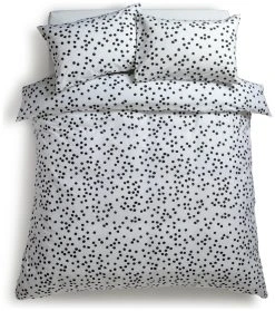Habitat Cotton Dot Penny White & Black Bedding Set - Single -Habitat shop 9199747 R Z002A