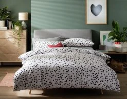 Habitat Cotton Dot Penny White & Black Bedding Set - Single -Habitat shop 9199747 R Z004A