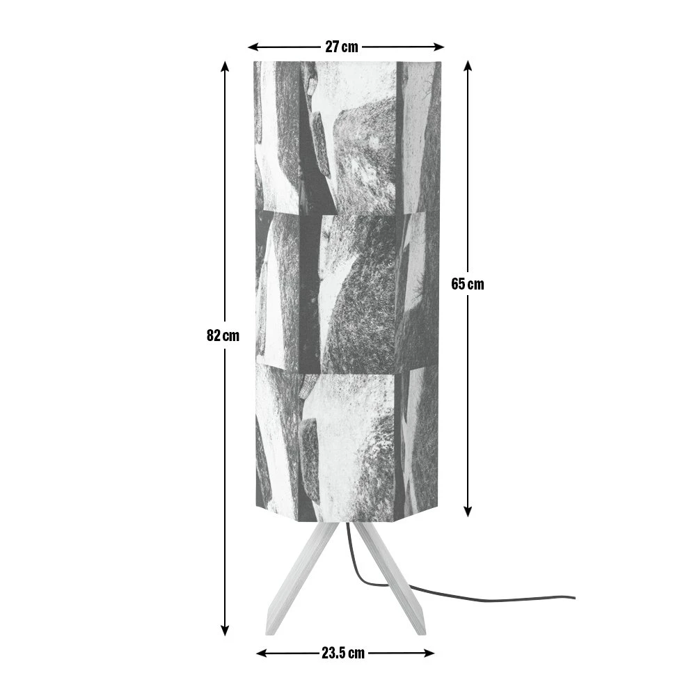 Habitat Whiteleaf Printed Column Floor Lamp - Black & White 5 Habitat Whiteleaf Printed Column Floor Lamp - Black & White - Image 3