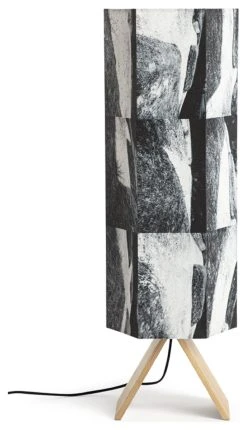 Habitat Whiteleaf Printed Column Floor Lamp - Black & White
