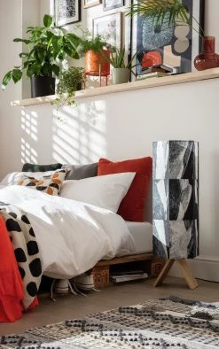 Habitat Whiteleaf Printed Column Floor Lamp - Black & White 23 Habitat Whiteleaf Printed Column Floor Lamp - Black & White -Habitat shop 9201910 R Z002C