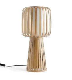 Habitat Achille Bamboo Table Lamp - Natural & White