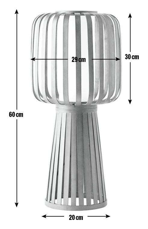 Habitat Achille Bamboo Table Lamp - Walnut & White 5 Habitat Achille Bamboo Table Lamp - Walnut & White - Image 3