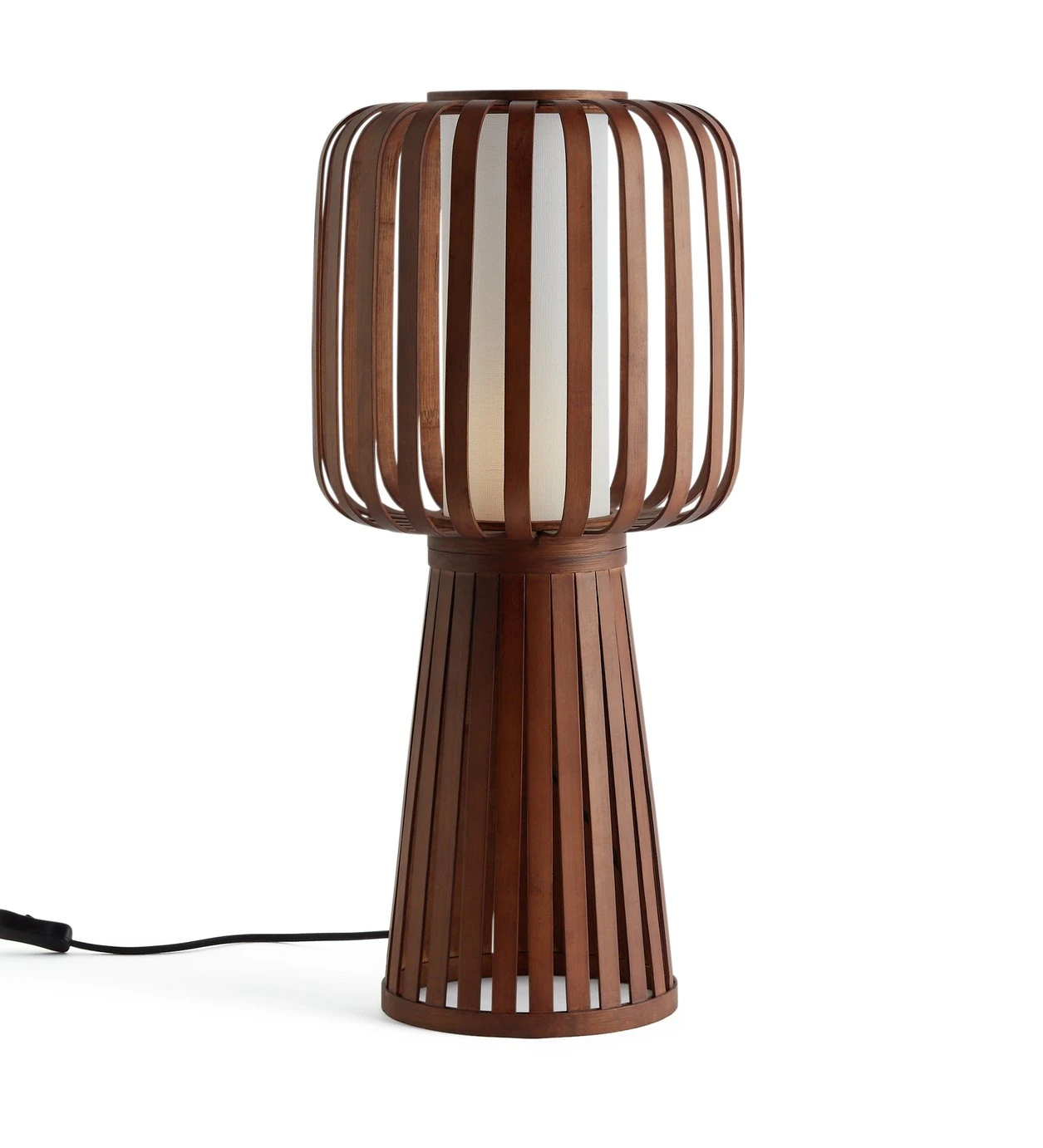Habitat Achille Bamboo Table Lamp - Walnut & White 3 Habitat Achille Bamboo Table Lamp - Walnut & White