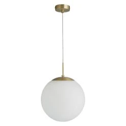 Habitat Boyd Glass & Metal Pendant Light - Brass