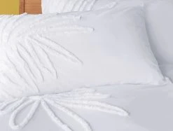 Habitat Cotton Tufted Leaf White Bedding Set - Double -Habitat shop 9328587 R Z004A