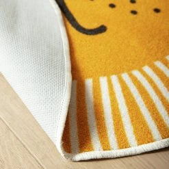 Habitat Kids Lion Face Circle Rug - Yellow - 100x100cm -Habitat shop 9338065 R Z003C
