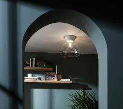 Habitat Diablo Glass Flush To Ceiling Light - White -Habitat shop 9374029 R Z002C