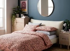Habitat Cotton Dot Penny Pink & Black Bedding Set - Single -Habitat shop 9401882 R Z005A