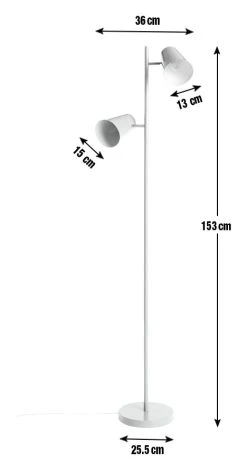 Habitat Iras Double Head Floor Lamp - Grey -Habitat shop 9404779 R E001