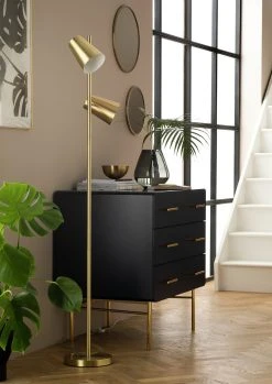 Habitat Iras Brass 2 Light Floor Lamp - Gold -Habitat shop 9404834 R Z002C