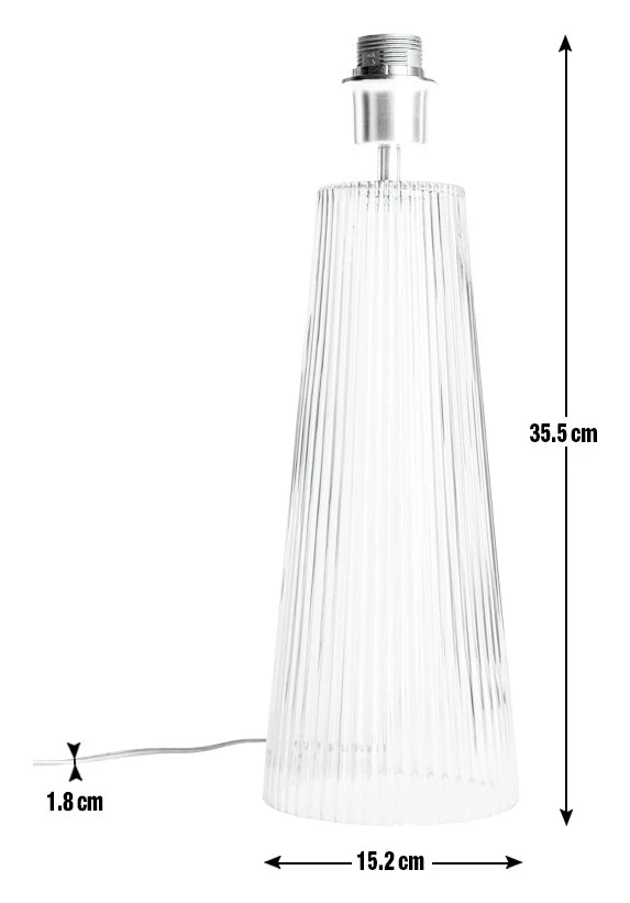 Habitat Le Marais Ribbed Glass Table Lamp Base Only - Clear 4 Habitat Le Marais Ribbed Glass Table Lamp Base Only - Clear - Image 2
