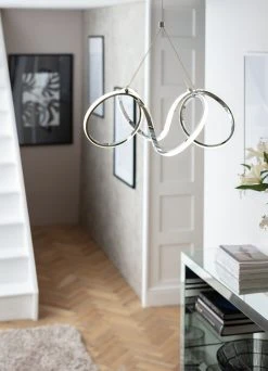 Habitat Spiral Metal LED Pendant Light - Chrome -Habitat shop 9405486 R Z002C