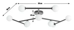 Habitat Alonso 9 Light Flush To Ceiling Light -Black & White -Habitat shop 9405998 R E001
