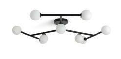 Habitat Alonso 9 Light Flush To Ceiling Light -Black & White