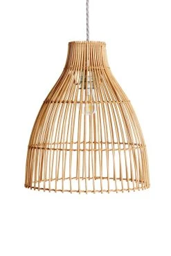 Habitat Camillo Rattan Midi Pendant Shade - Natural
