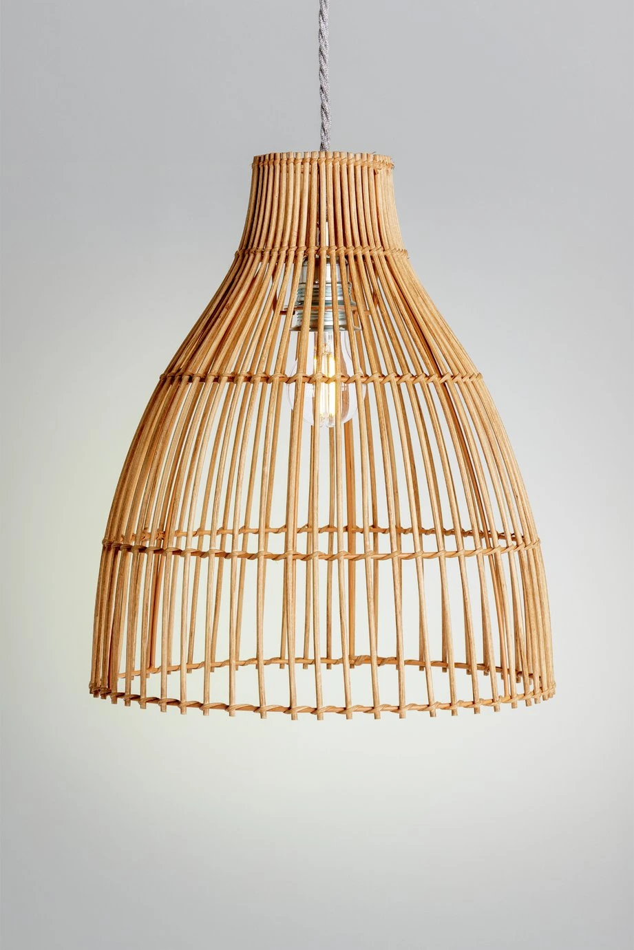 Habitat Camillo Rattan Midi Pendant Shade - Natural 5 Habitat Camillo Rattan Midi Pendant Shade - Natural - Image 3