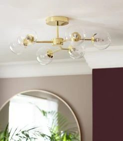 Habitat Molecular 6 Light Metal Flush Ceiling Light - Brass 13 Habitat Molecular 6 Light Metal Flush Ceiling Light - Brass -Habitat shop 9409406 R Z002C