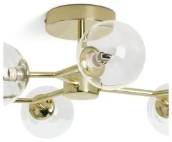 Habitat Molecular 6 Light Metal Flush Ceiling Light - Brass 12 Habitat Molecular 6 Light Metal Flush Ceiling Light - Brass -Habitat shop 9409406 R Z004A