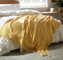 Habitat Country Hideaway Woven Throw - Mustard - 125X150cm -Habitat shop 9422177 R Z001C
