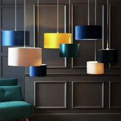 Habitat 40cm Velvet Shade - Navy -Habitat shop 9431508 R Z005C