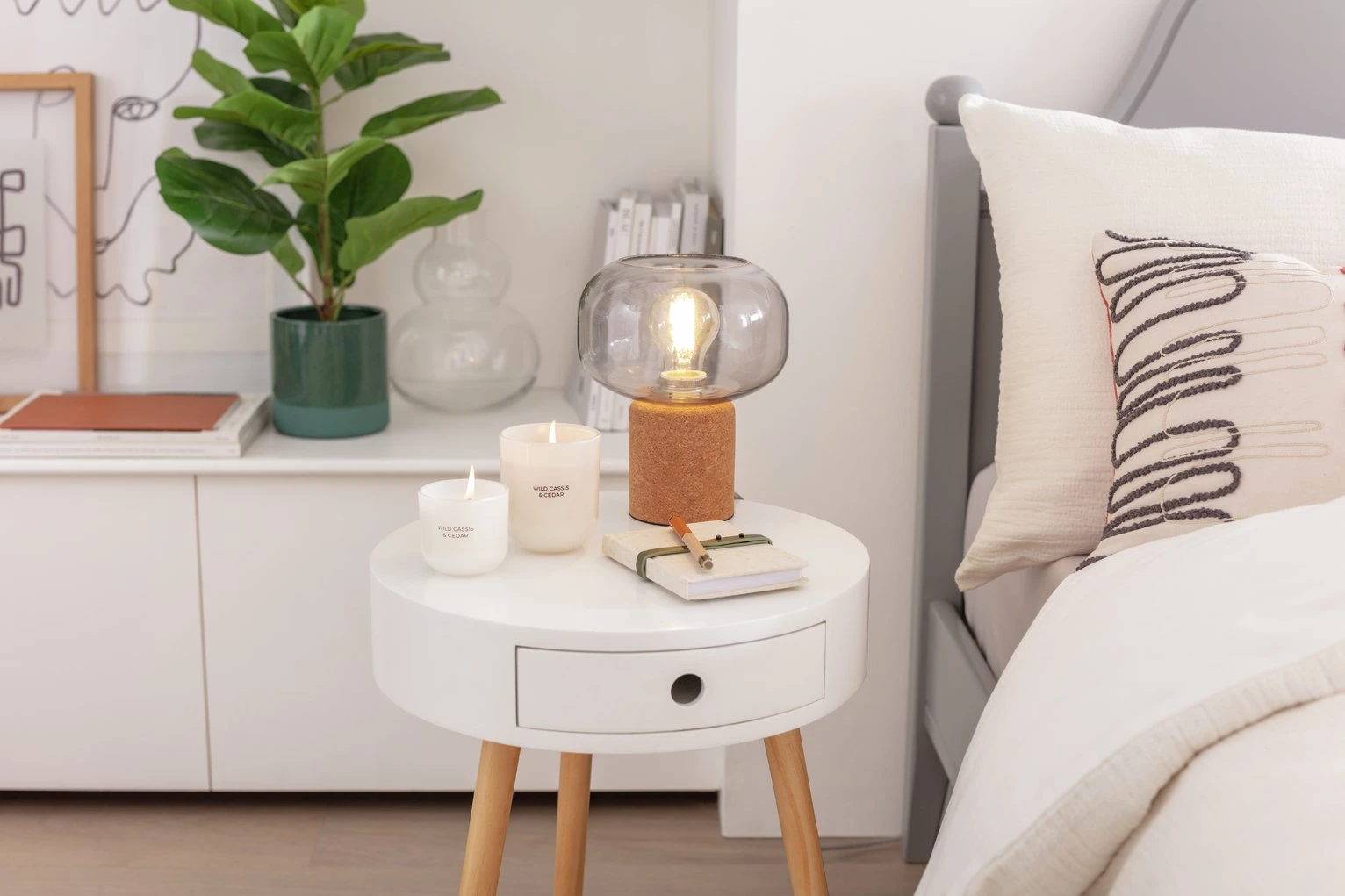 Habitat Pallas Cork Desk Lamp - Natural 10 Habitat Pallas Cork Desk Lamp - Natural - Image 8