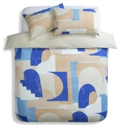 Habitat Geo Blue & Cream Bedding Set - Single -Habitat shop 9441897 R Z002A