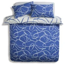 Habitat Linear Pebbles Blue & White Bedding Set - Single -Habitat shop 9441938 R Z002A