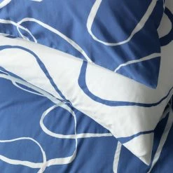 Habitat Linear Pebbles Blue & White Bedding Set - Single -Habitat shop 9441938 R Z003A