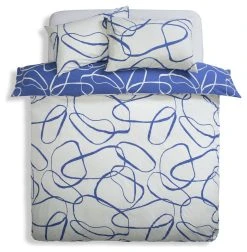 Habitat Linear Pebbles Blue & White Bedding Set - Single -Habitat shop 9441938 R Z004A