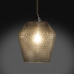 Habitat Nubia Faceted Glass Shade - Smoke Grey -Habitat shop 9453957 R Z001C