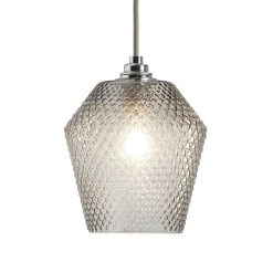 Habitat Nubia Faceted Glass Shade - Smoke Grey -Habitat shop 9453957 R Z006A