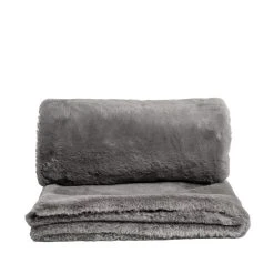 Habitat Faux Fur Plain Throw - Grey - 125x150cm -Habitat shop 9454365 R Z002A