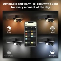Philips Hue Centris 3 Light Flush To Ceiling Light - Black -Habitat shop 9455072 R Z005A