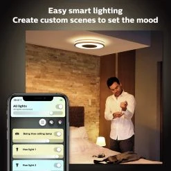 Philips Hue Being Flush To Ceiling Light - Black 12 Philips Hue Being Flush To Ceiling Light - Black -Habitat shop 9455106 R Z003A